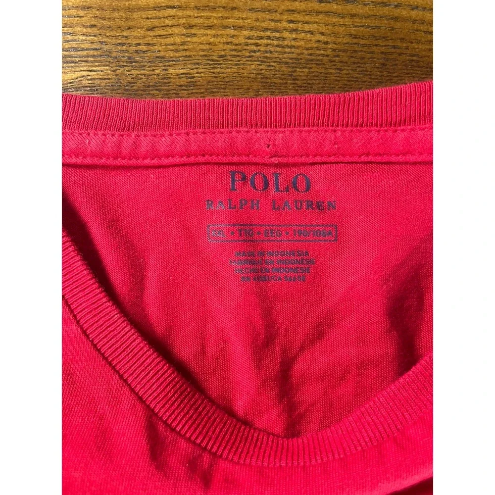 Polo Ralph Lauren Men's Red Cotton Knit Crew Neck Logo T-Shirt Short Sleeve XXL